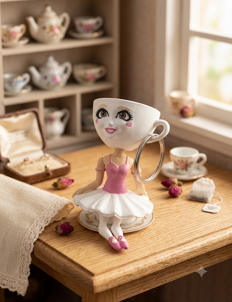 [KCHN006] Ballerina Cappuccina Meme — Keychain