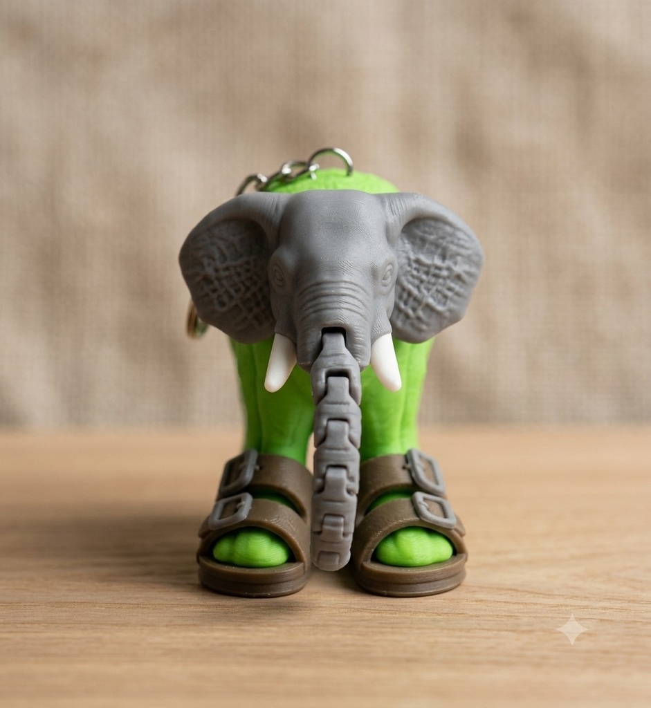 [KCHN012] Lirili Larila — Elephant in Slippers — Keychain