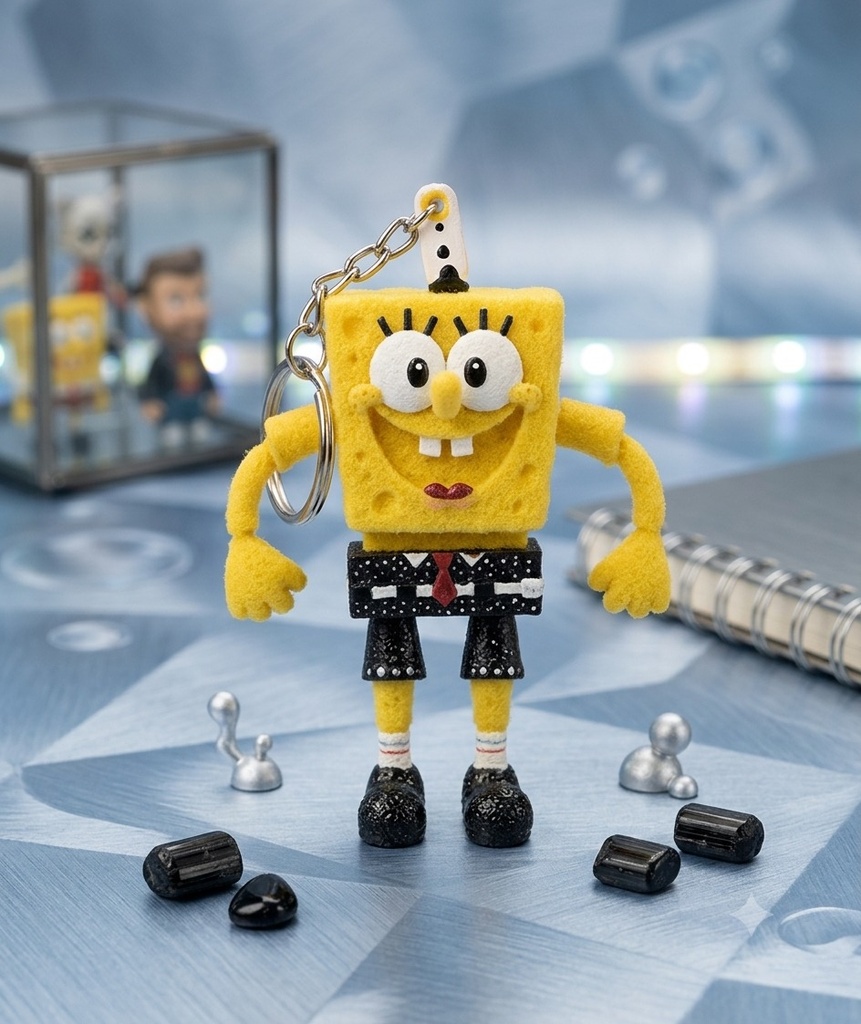 [KCHN015] Flexible SpongeBob — Keychain