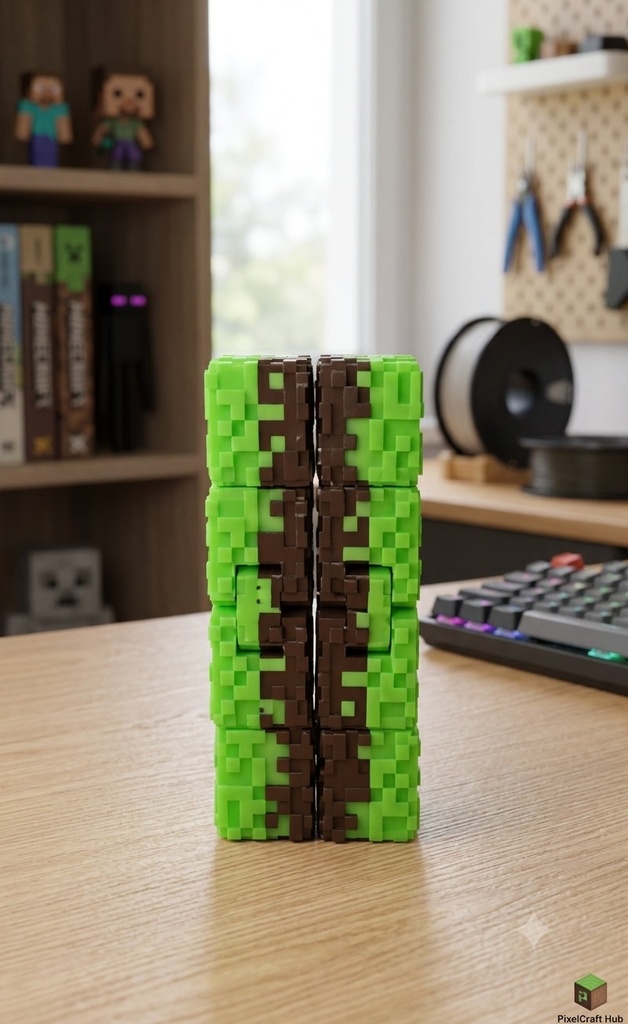 [CB001] Earth Block Infinity Cube — Keychain