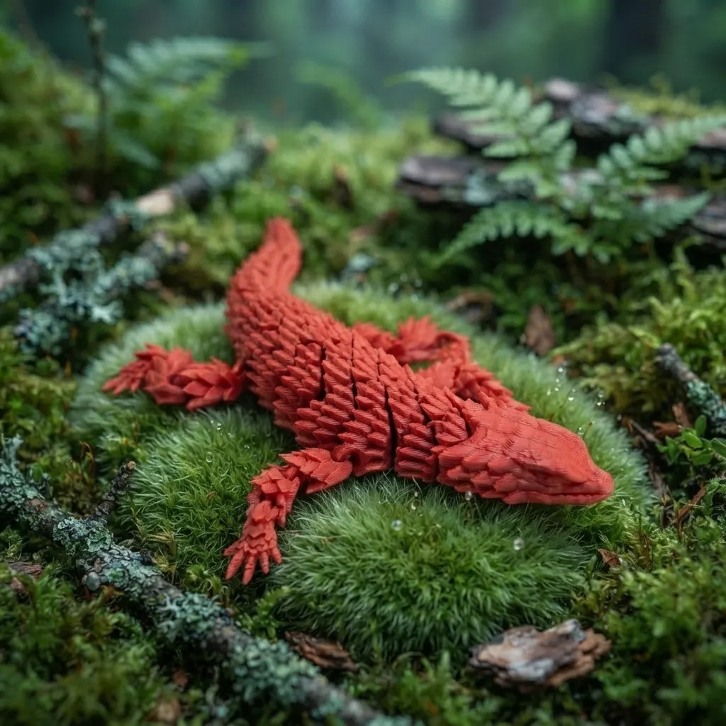 [261080] 3D Printed Lizard Toy (Red)