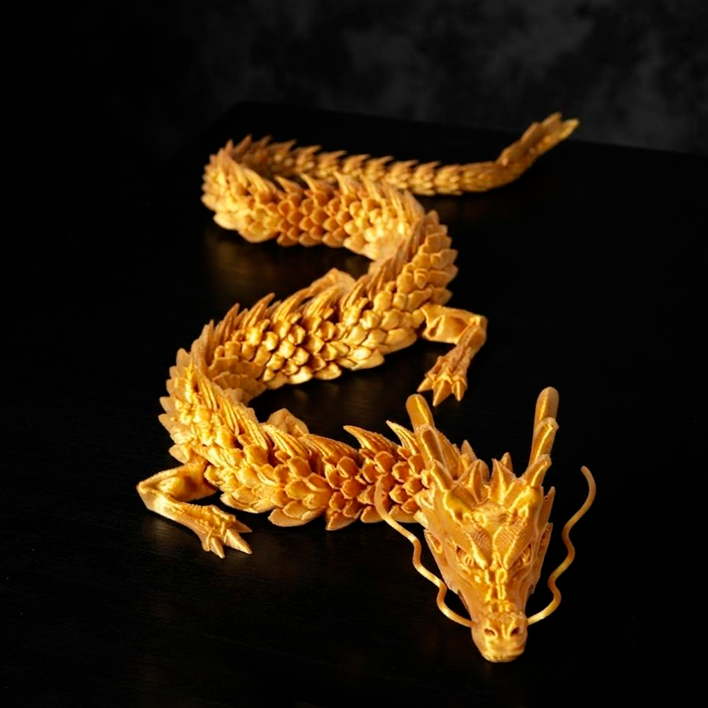 [260420] Articulated Chinese Dragon Toy (gold, large)